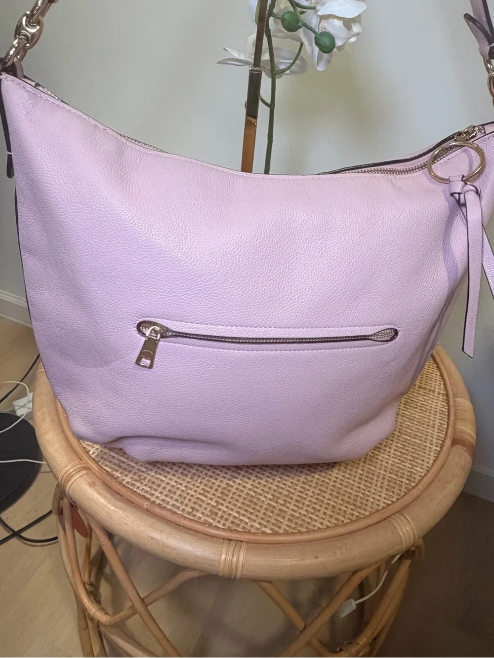 Coach Pebble Leather Shoulder Hobo Bag in Light Pink